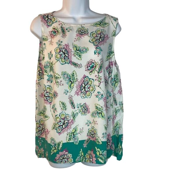 J. Jill Tank Womens Medium Petite Floral Sleeveless Round Neck - Picture 1 of 5